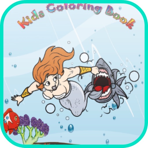 sea fish coloring book icon