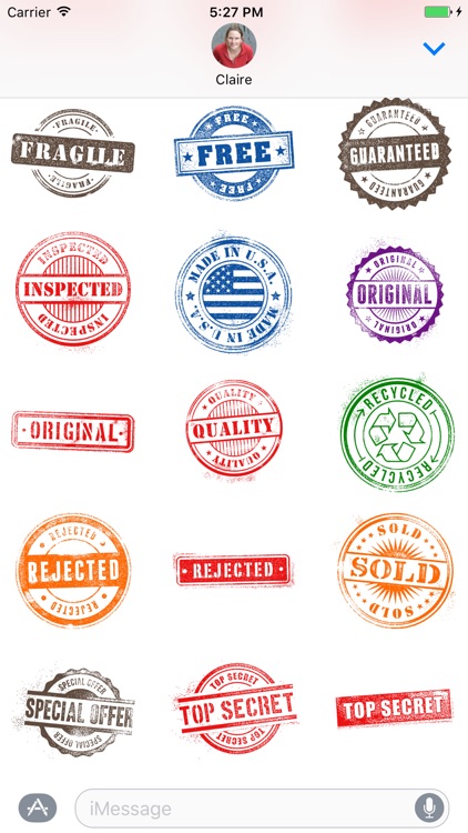 Rubber Stamp Stickers