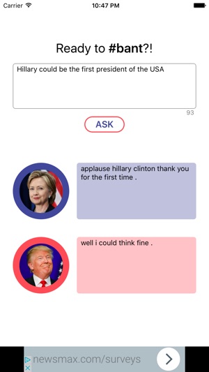 Banter - Chat with Trump and Hillary