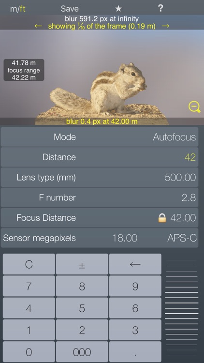 Focus / DOF hyperfocal calculator depth of field