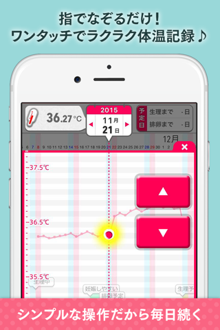 妊娠・生理・排卵日予測のグラフアプリ～基礎体温ツール～ screenshot 2