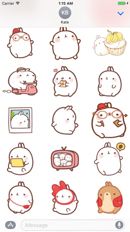 Stickers Molang Cartoon Rabbit Emoticons emoji by Thanh Duong