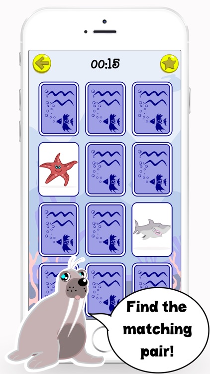 Sea Animals Matching Game Educational App for Kids