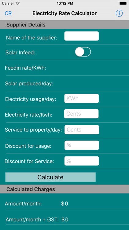 Electricity Rate Calculator