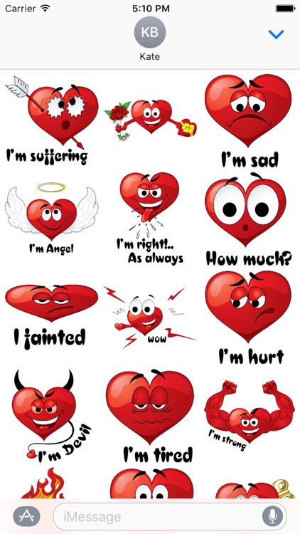Emotion Heart Sticker - Emoji