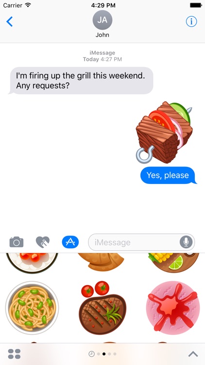 Meal Stickers for iMessage