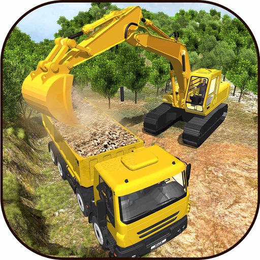 Hill Construction Crane Sim Icon