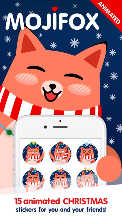 Moji Fox Animated Christmas Sticker Pack