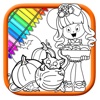 Halloween Festival Shop Cake Game Coloring Book