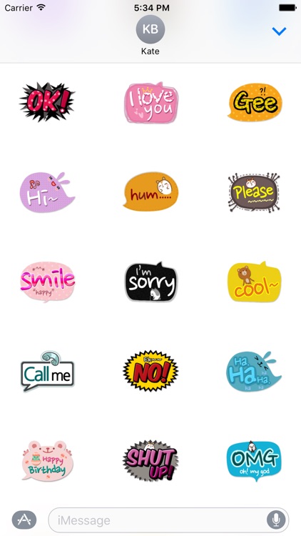 Cute Comic Talk Stickers Pack screenshot-3