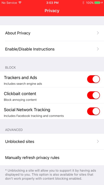 Privacy Content Blocker