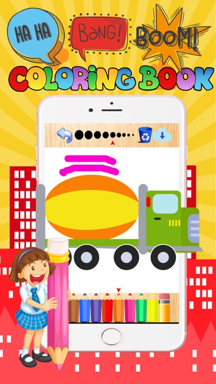 Vehicle coloring book free crayon game for kids screenshot-3