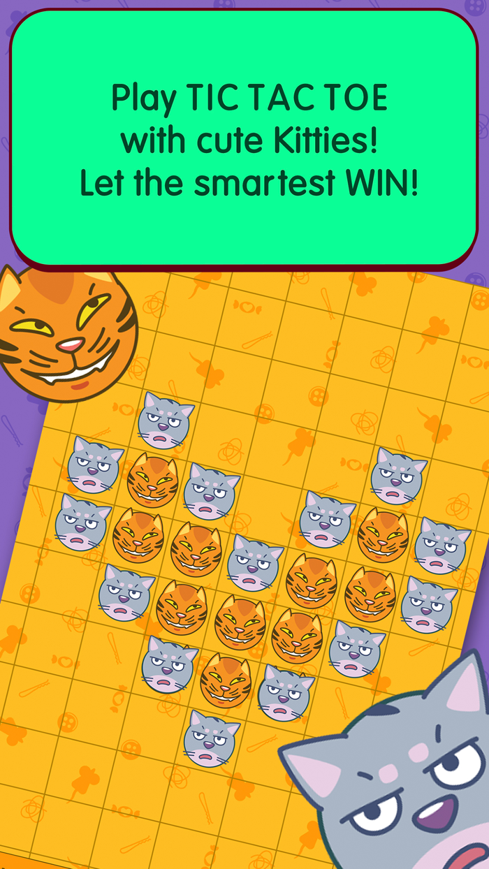 Tic Tac Toe 2 player games with Sly Kitties PRO