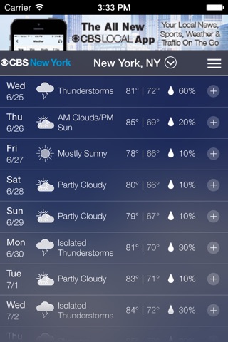 CBS New York Weather screenshot 3