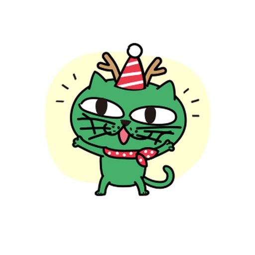 Greeny The Cat - Christmas stickers pack