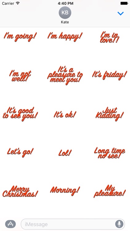 Expressions Red Stickers for iMessage