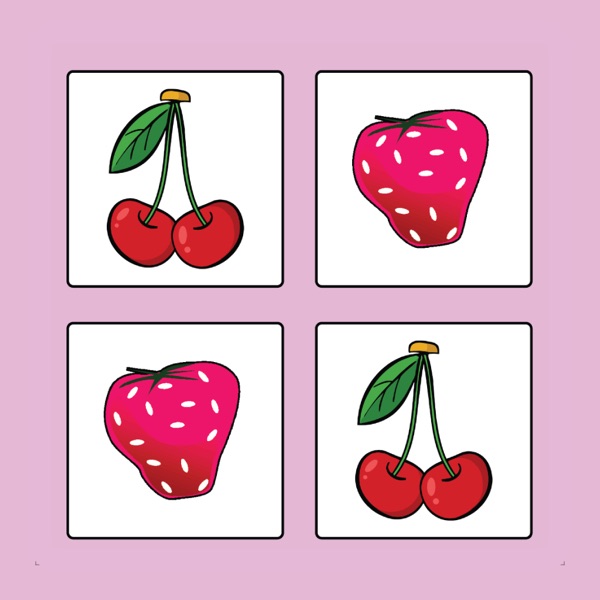 Fruit matching memory games for preschoolers