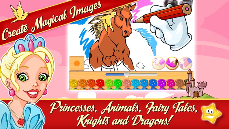 A Princesses Fairy Tale Jigsaw Puzzle Game and Horses Coloring Book – Jigsaws puzzles games for kids toddlers and unicorns screenshot-3