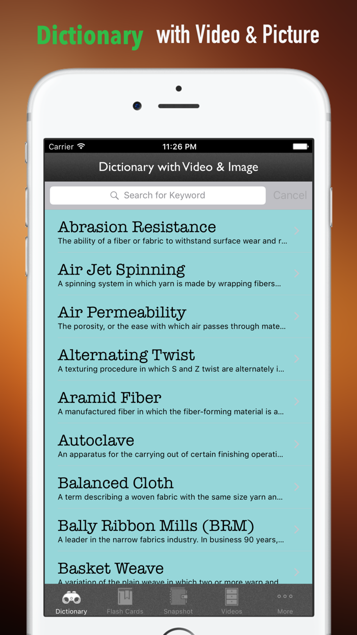 纺织服装专业词典和记忆卡片-视频词汇教程和背单词技巧