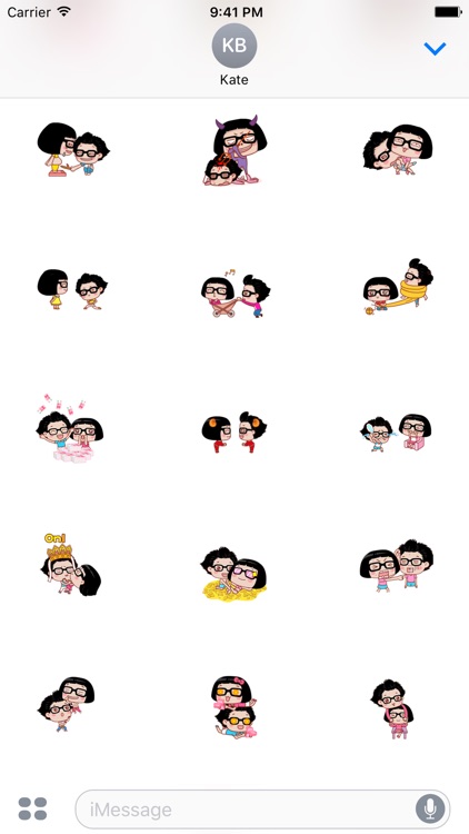 Couple Hana - I love you animated stickers pack