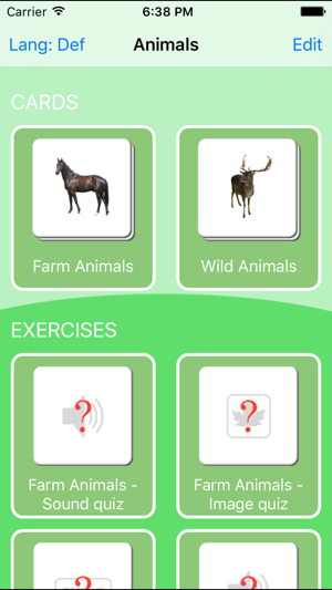 Animals. Learning Cards And Quiz