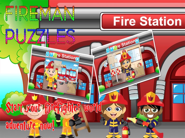 消防车消防员拼图其乐无穷幼儿