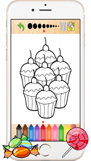 Candy Cookie Cartoon Toddlers Kids Coloring Books(圖2)-速報App