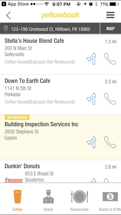 Yellow pages business search app