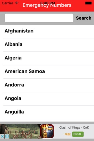 Emergency Numbers Worldwide screenshot 2