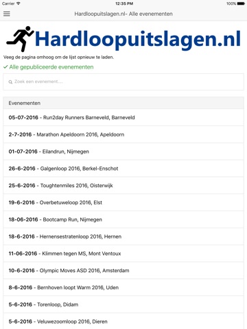 Hardloopuitslagen.nl screenshot 2