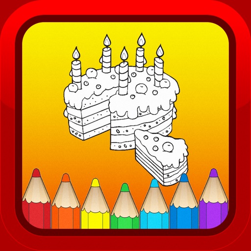 Birthday Cake Cartoon Kids Coloring Books for Baby