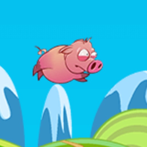 Poor Piglet-flying piglet icon