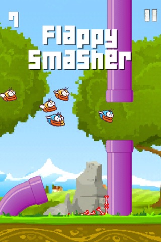 Flappy smasher Bird - Fun Flappy Games For Kids screenshot 2