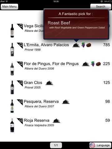 eMenu wine list screenshot 4