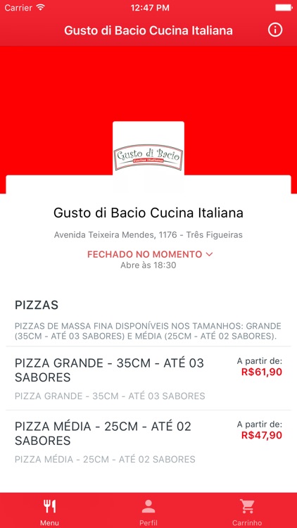 Gusto di Bacio Cucina Italiana Delivery