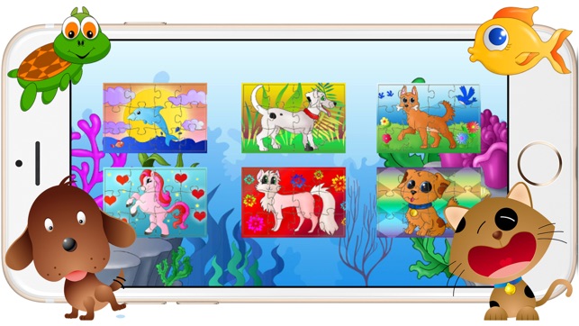 Dog Cat Pets Cartoon Jigsaw Puzzles Games for Kids(圖5)-速報App