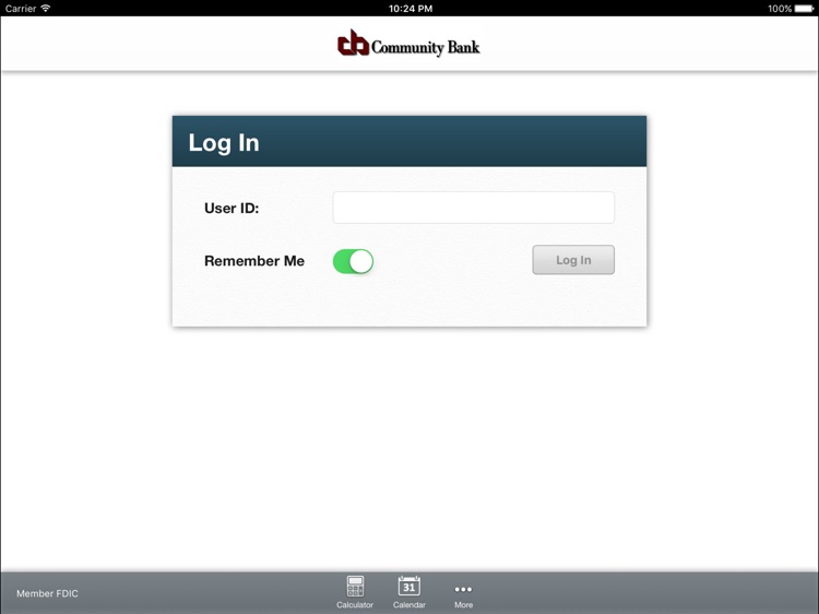 Community Bank PA Mobile Banking for iPad