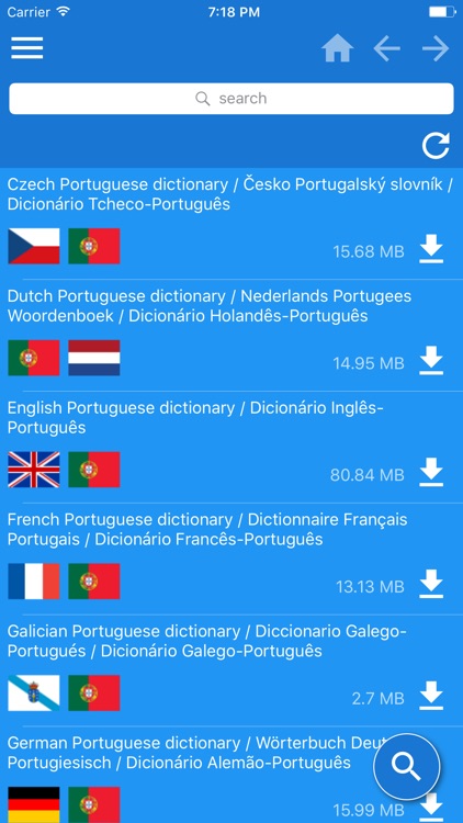 Portuguese Multilingual dictionary