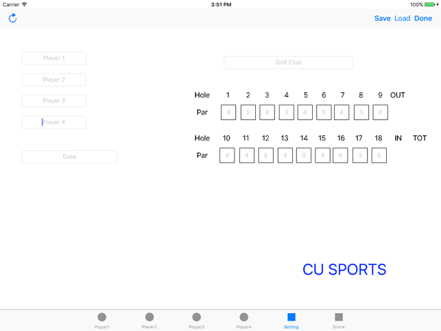 Golf Scorecard for Group