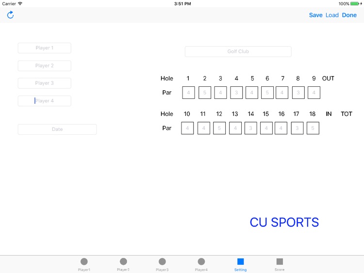 Golf Scorecard for Group