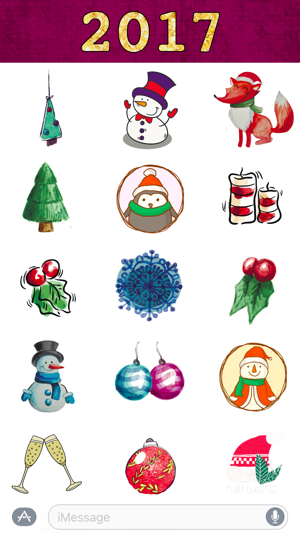 Merry Christmas & Happy New Year - Retro Stickers(圖4)-速報App