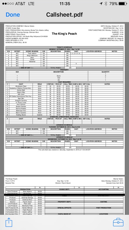 Pocket Call Sheet screenshot-3