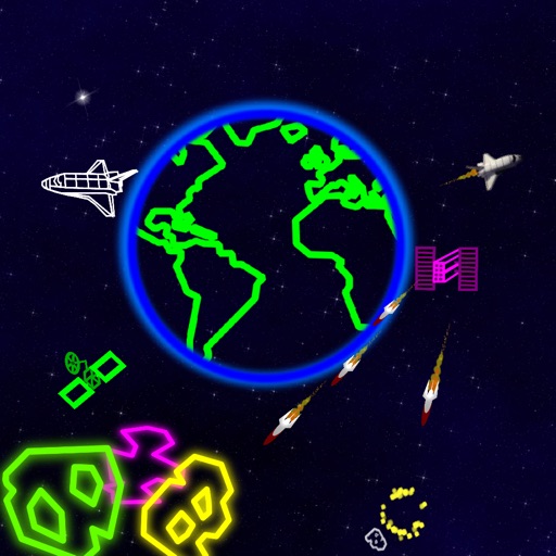 Neon Asteroids Attack iOS App