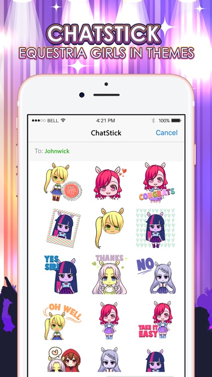 Pony Girls Emoji Sticker Keyboard Themes ChatStick