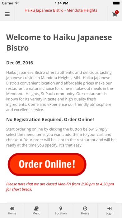 How to cancel & delete Haiku Japanese Bistro St Paul from iphone & ipad 1