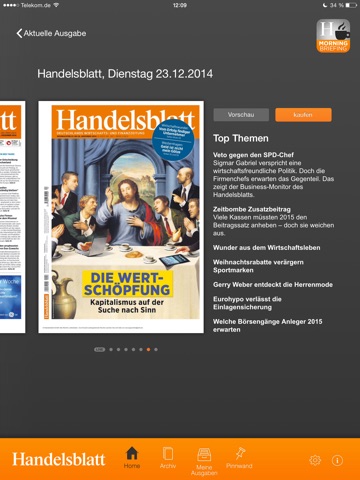 Handelsblatt ePaper screenshot 2