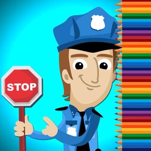 Police Learning Coloring Book For Kids Free Game iOS App