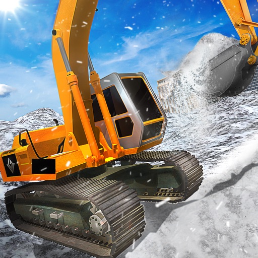 Winter Snow Truck Excavator 3D Icon