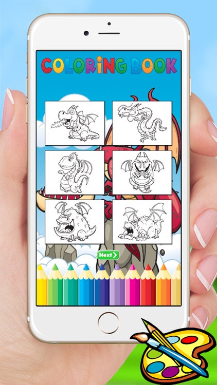 Dragon Dinosaur Coloring Book - Drawing for kids free games screenshot-4