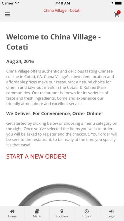 China Village - Cotati Online Ordering